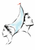 Two outward-facing black-ink profiles around a pale-blue sail-like form topped by a small red pennant.