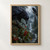 Two ravens among wet branches and red berries, with a waterfall and misty forest behind them.; frame shown for styling only