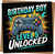 Birthday Boy Level 5 Unlocked Gamer Birthday Card - 145mm x 145mm Square with Kraft Envelope, Video Game Controller Design, 5th Birthday Card for Son Grandson Nephew Kids
