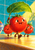 Three smiling tomato characters march across a kitchen counter, with the large central tomato holding a green leaf overhead.