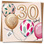 30th Birthday Card - 30 Today Balloons Design, For Him or Her, 145mm x 145mm Square, Includes Kraft Envelope