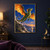 Emerald-green dragon with glowing orange-gold wings flying above a rugged coastal cliff at sunset.; frame shown for styling only