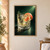 Faceted glass of bubbling golden tonic with curled grapefruit peel and a berry-bearing sprig against a dark emerald-green background.; frame shown for styling only