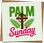 Palm Sunday Greeting Card – 145mm x 145mm Square Religious Easter Holy Week Cross, Crown of Thorns & Palm Leaves Design – Blank Inside – Kraft Envelope Included