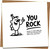 You Rock Funny Greeting Card, 145mm x 145mm Square, Humorous Cartoon Appreciation/Congratulations Card, Blank Inside, Includes Kraft Envelope
