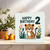 2nd Birthday Card for Boys or Girls – Cute Leopard Jungle Design – Happy Birthday Age 2 – 145mm x 145mm Square Greeting Card with Kraft Envelope