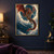 Horned dark-scaled dragon banking through a circular opening in clouds, with broad reddish wings and an ember glow at its mouth.; frame shown for styling only