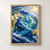Globe-like artistic view of the Indian Ocean and surrounding continents wrapped in sweeping indigo and turquoise storm clouds, with warm light at upper right.; frame shown for styling only