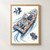 Technical illustration of a cutaway rescue boat crossing a curling wake, with propeller and folded-ladder insets.; frame shown for styling only