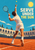 Illustration of a tennis player serving on an orange clay court beneath a turquoise sky, with stadium arches, a yellow ball, and “Serve Under the Sun” text.