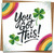 Good Luck Encouragement Card – You Got This! Rainbow & Shamrock Design, 145mm x 145mm Square Greeting Card with Kraft Envelope, Motivational Congrats Exam Job Interview Support