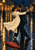Adult tango dancers in a close hold on a wet nighttime plaza, with a flowing ivory coat, teal jacket, amber reflections, and a closed coral umbrella.