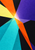 Angular turquoise, violet, orange, and pale-yellow planes radiate from a bright junction against a dark background.