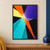 Angular turquoise, violet, orange, and pale-yellow planes radiate from a bright junction against a dark background.; frame shown for styling only