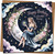 Nanny Birthday Card - 145mm x 145mm Square with Kraft Envelope, Happy Birthday To a Beautiful Nanny, Celestial Moon & Floral Illustration