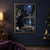 A woman with a glowing lantern stands beside a reflecting pool as a black panther watches beneath a full moon.; frame shown for styling only