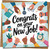 Congrats on Your New Job Greeting Card, 145mm x 145mm Square, Illustrated Office Design, New Job Congratulations for Coworker Friend or Colleague, Kraft Envelope Included