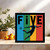 5th Birthday Card for Boys – Football Soccer Design “FIVE” Square Greeting Card 145mm x 145mm with Kraft Envelope