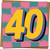 40th Birthday Card for Men or Women, Bold Pop Art Number 40 Design, 145mm x 145mm Square Greeting Card with Kraft Envelope, Funny Retro Style Milestone Forty Celebration