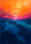 Abstract orange upper color field and deep blue lower field divided by a luminous fuchsia-magenta seam.