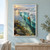 Orange starfish on a turquoise sea-ice edge above clear water, stones and kelp, with distant seabirds.; frame shown for styling only