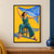 Seated woman in teal holds blue fabric overhead on a stool against a yellow background, with the title A Pocket of Sky above.; frame shown for styling only