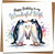 Happy Birthday to My Wonderful Wife Card – Penguin Couple Design, 145mm x 145mm Square Birthday Card from Husband with Kraft Envelope