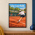 Illustrated clay-court tennis rally with a large foreground player, an opponent beyond the net, yellow ball, trees, rooftops, and title lettering.; frame shown for styling only