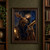 A moose in a dark blue waistcoat stands beside a brass telescope in an observatory with an arched night-sky window.; frame shown for styling only