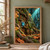 Small bark-textured woodland spirit in a leaf hood reaching toward an open blue book on shelves among massive tree roots, with glowing fungi and turquoise forest light.; frame shown for styling only