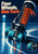 Black roller skate with orange-red laces and aqua wheels across a glossy blue floor, with large title lettering and a circular wheel inset.