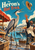 Surprised heron and reaching fishmonger beneath a flying woven hat at a riverside fish market, with the title The Heron’s Hat Trick.