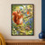 Red squirrel holding a leaf to its mouth beside a perched robin and a hedgehog among bluebells in a leafy garden.; frame shown for styling only