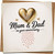 Mum & Dad Anniversary Card – 145mm x 145mm – Gold Heart and Dove Design with Heart Pattern – Elegant Textured Finish – Includes Kraft Envelope