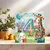 4th Birthday Card for Boy or Girl, Cute Animal Design, You Are 4 Today, Kids Greeting Card with Kraft Envelope, 145mm x 145mm, Rainbow, Elephant Giraffe Bear Bunny