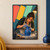 Woman potter shaping a cobalt-blue vessel on a wheel beneath a task lamp, with coral, saffron, and mint color panels.; frame shown for styling only