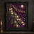 One bat flies above a second bat hanging upside down among ivory jasmine flowers and green leaves against a deep-plum moonlit sky.; frame shown for styling only