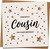 Fantastic Cousin Birthday Card, 145mm x 145mm Square Greeting Card with Kraft Envelope, Star Design, For Him or Her