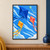 Four colorful faceted paper kites rise through a bright blue sky with trailing strings and streamers and sweeping pale wind ribbons.; frame shown for styling only