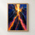 Bright gold-white fissure splitting angular dark blue-violet planes, with orange and pink light bands.; frame shown for styling only