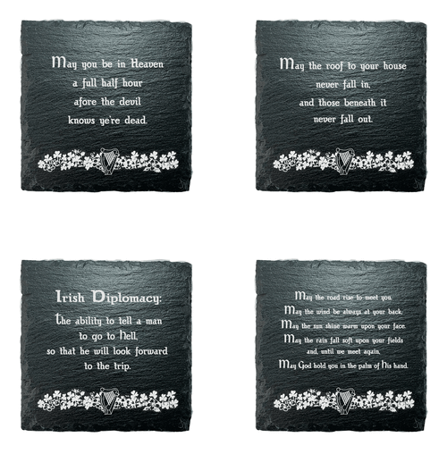 Irish Blessing Slate Coasters - Set of 4