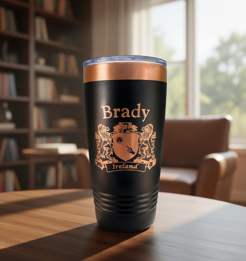 Irish Coat of Arms Black Travel Tumbler