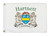Small Irish Coat of Arms White Flag - 16"x 10.5" inches