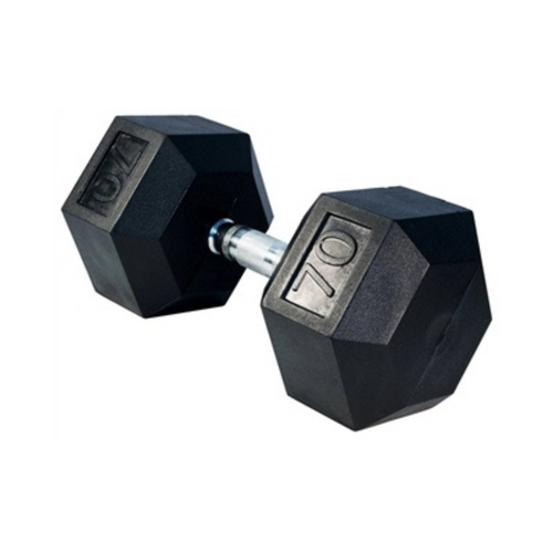 70LB Rubber Hex Dumbbell