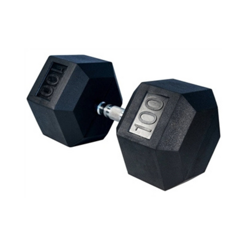 100LB Rubber Hex Dumbbell