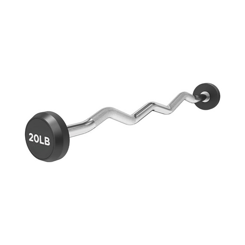 20LB Rubber Fixed Curl Barbell