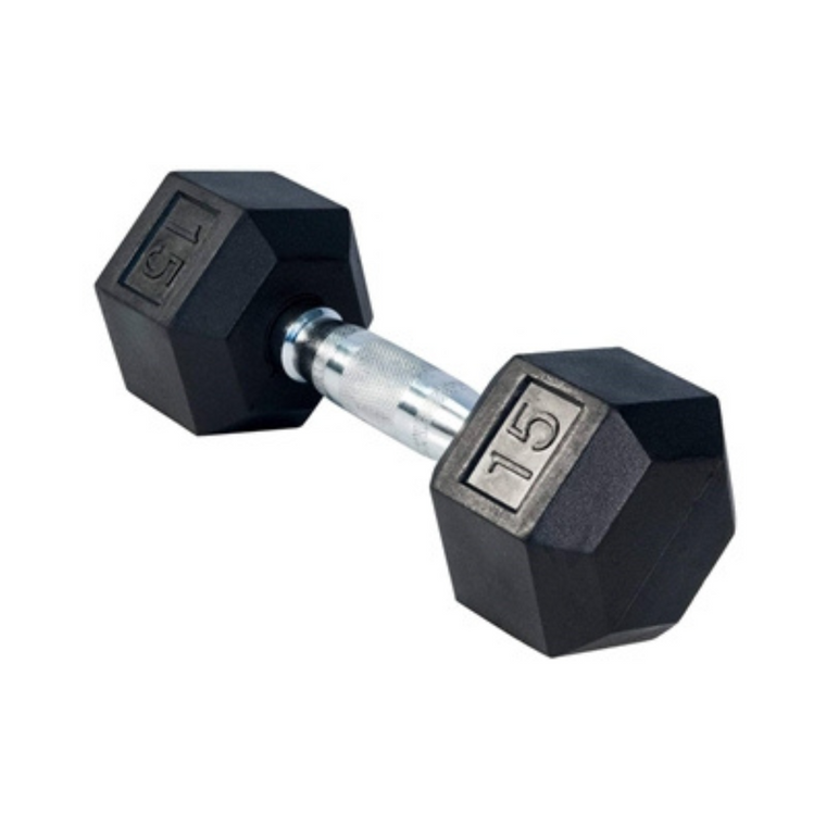 15LB Rubber Hex Dumbbell