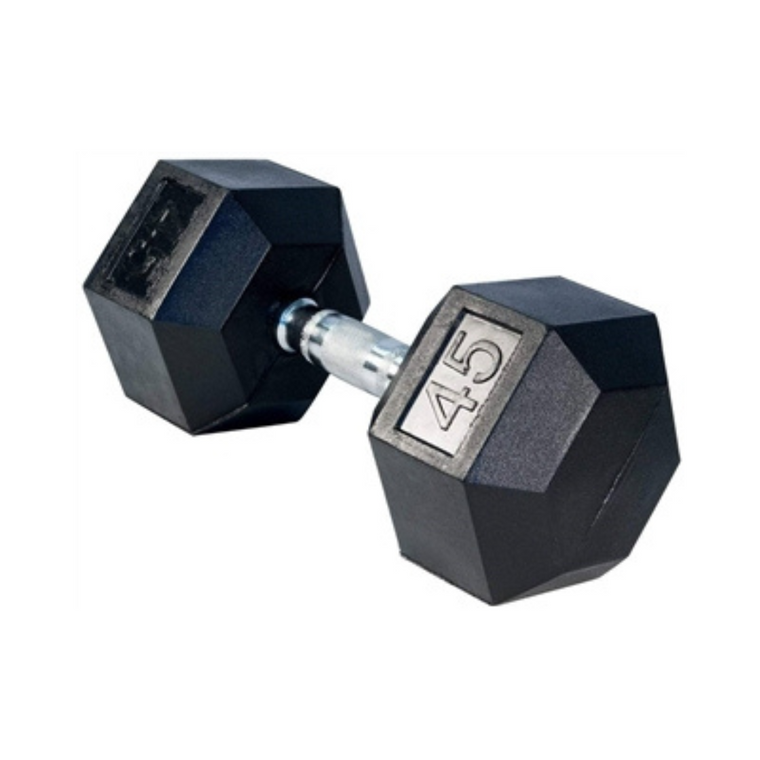 45LB Rubber Hex Dumbbell