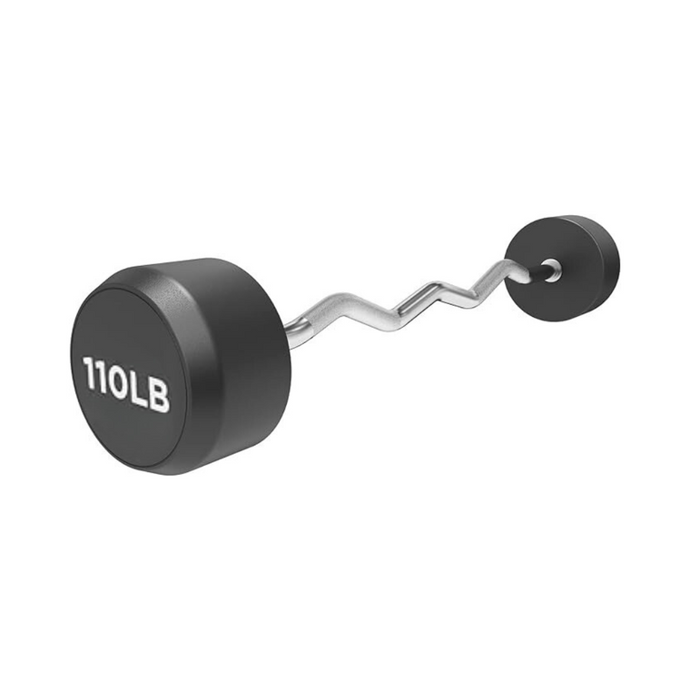 110LB Rubber Fixed Curl Barbell