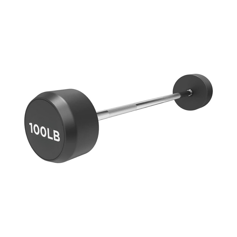 100LB Rubber Fixed Straight Barbell